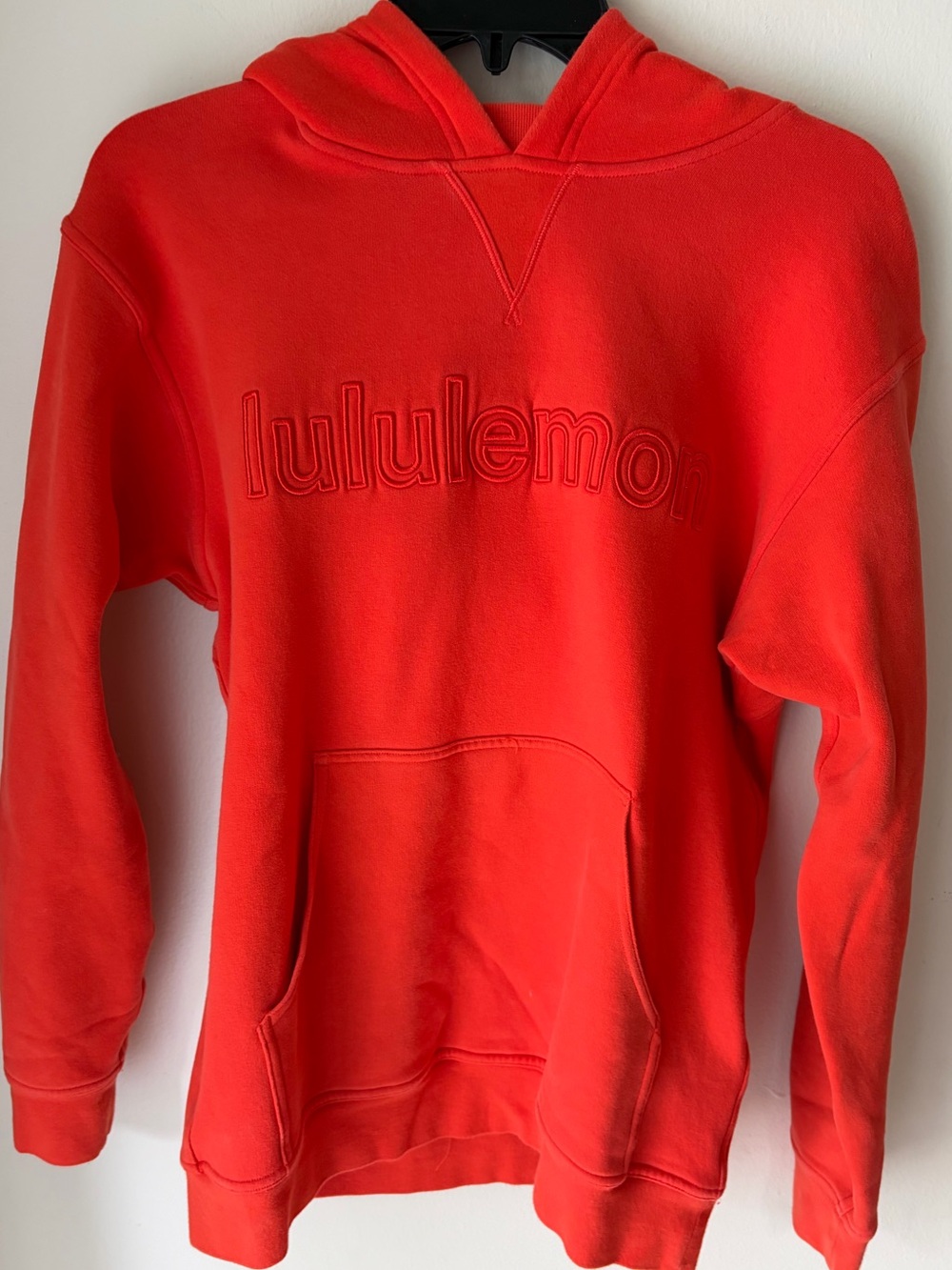 6. Size 6 LULULEMON Orange All Yours Embroidered Spell Out Hoodie